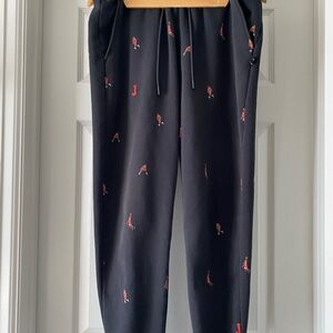 Nike Air Jordan Essentials Fleece Holiday Pants Black Red Size Large DV9390-010